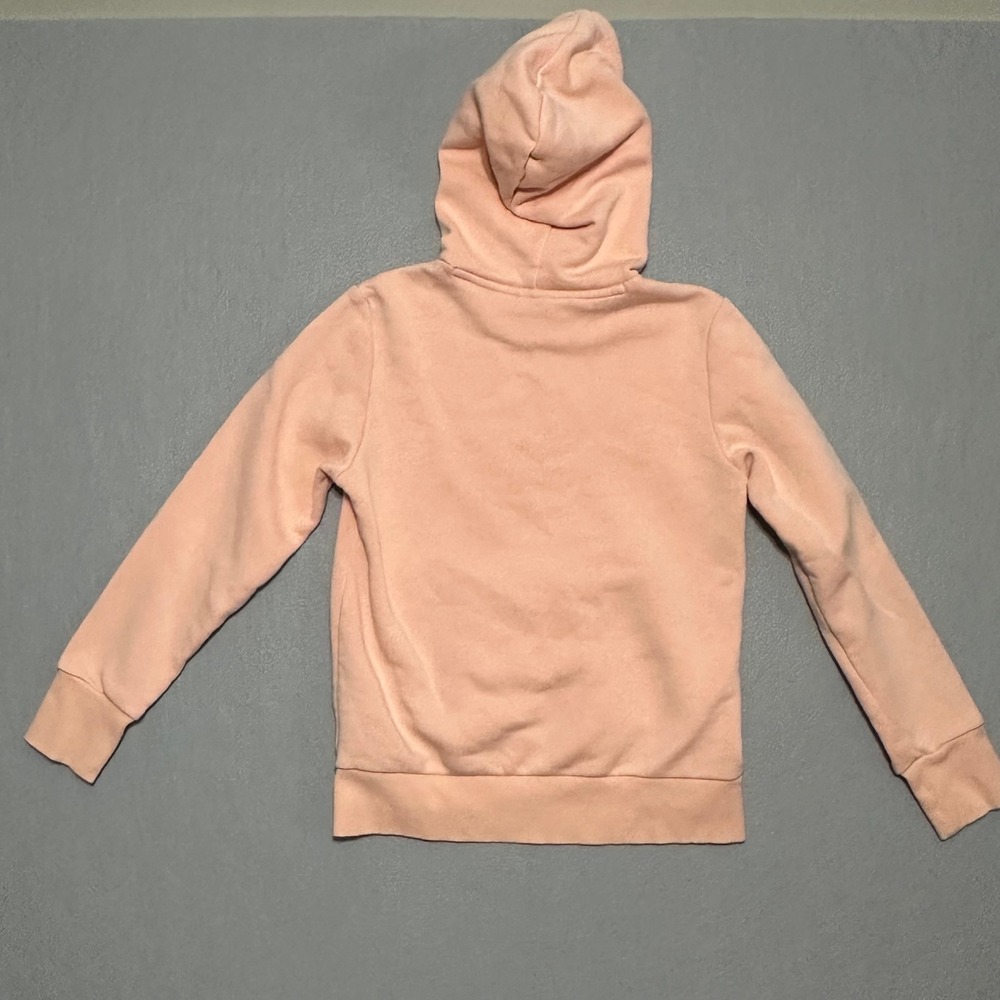 Adidas‎ Womens Essentials Logo Hoodie Peach Orange Fleece Sweatshirt Small - Picture 3 of 6
